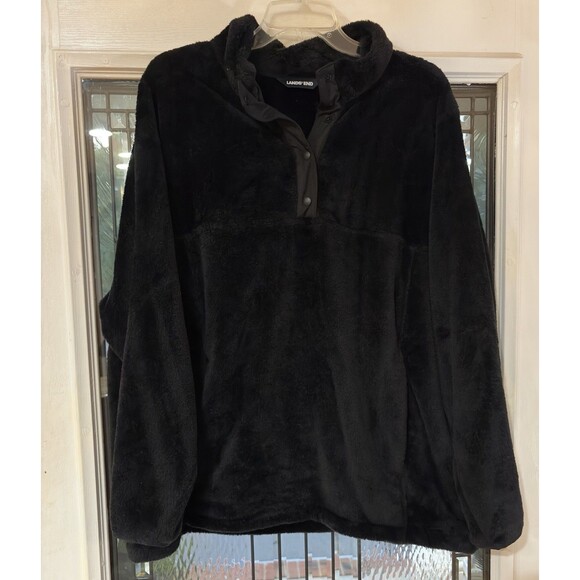 Lands' End 1/4 Zip Fleece Pullover Women's Plus Size 2X / 20W-22W Gray Heritage - Picture 8 of 10